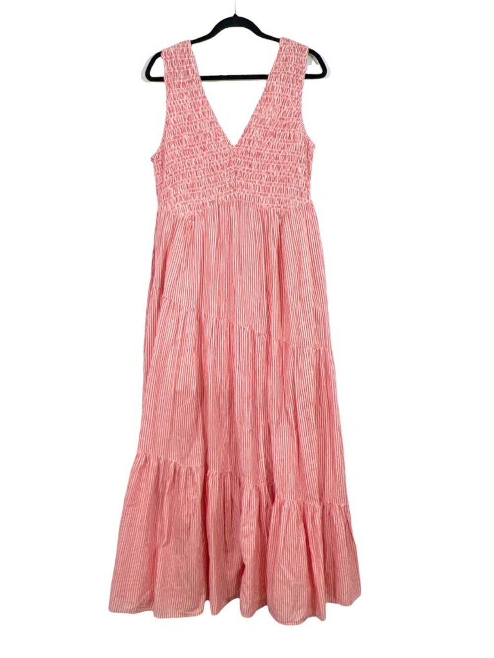 Free People Juno Smocked Stripe Maxi Dress Red / White Large New $148